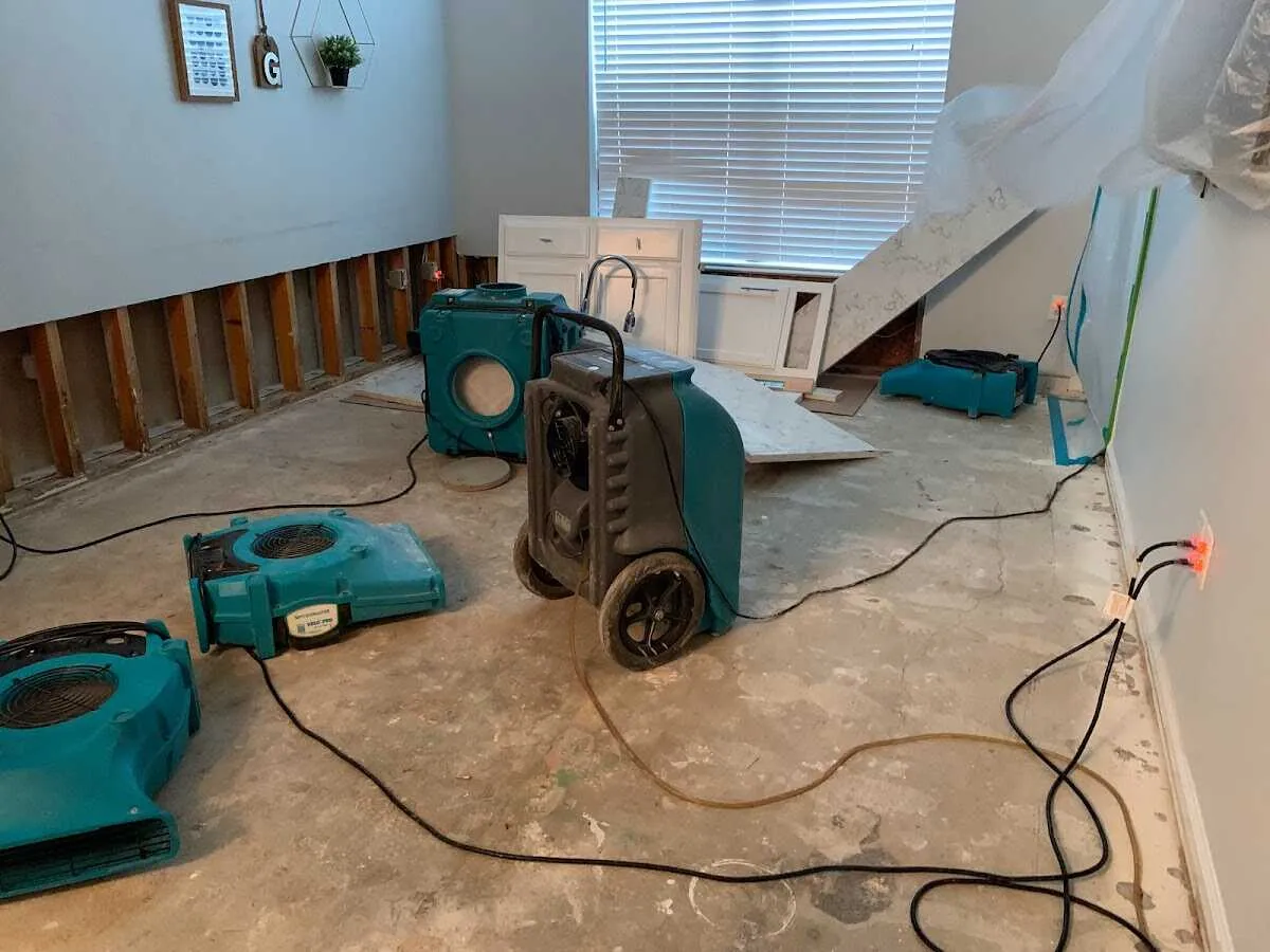 Dehumidifier in flood-cut room for Water Extraction & Removal in Trenton